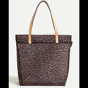 NWT J. Crew Mesh Tote in Leopard